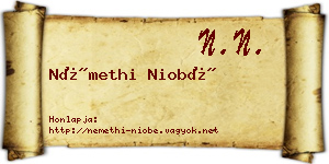 Némethi Niobé névjegykártya